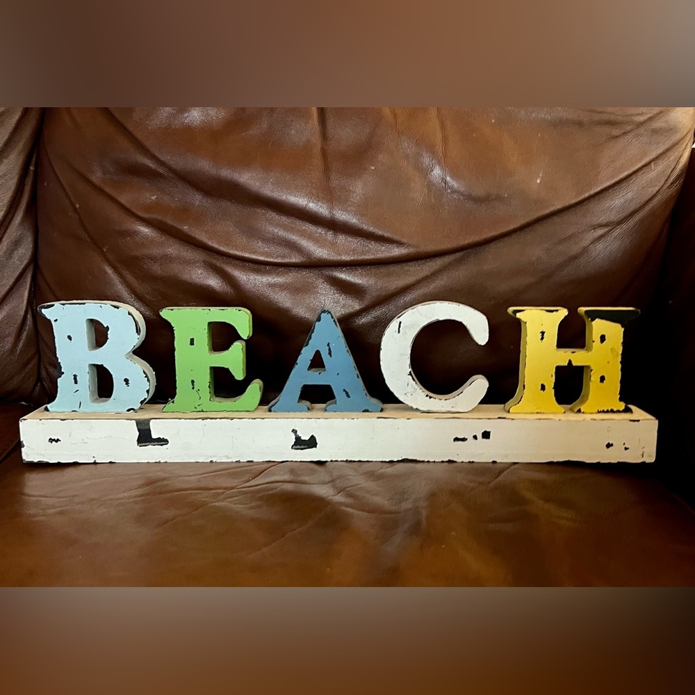 Wooden Beach Sign